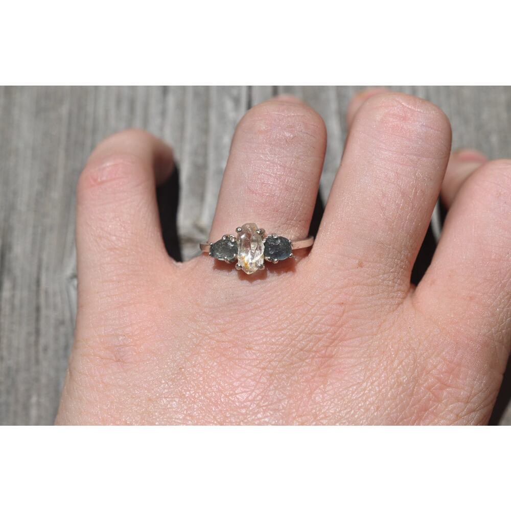 Montana Sapphire Ring, Raw Stone ring, Gemstone Rings, Rings for women,